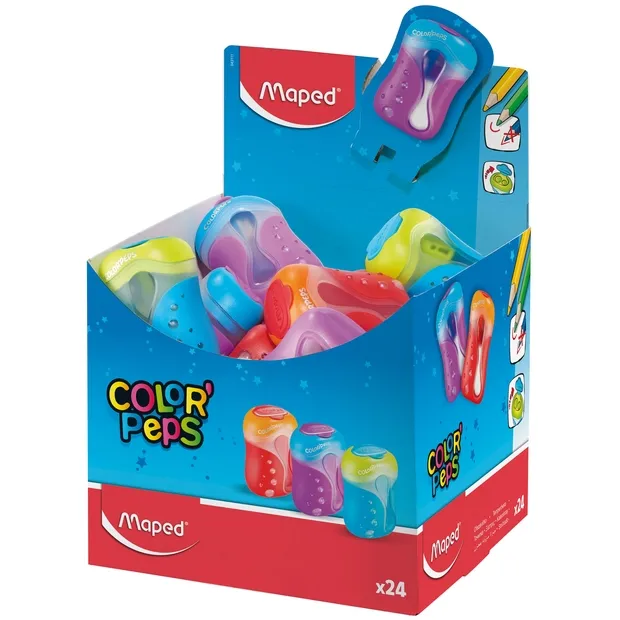 Maped Puntenslijper Maped Color'Peps 2gaats display á 24 stuks assorti