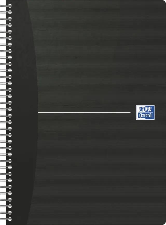 Oxford Office Essentials spiraalschrift, 180 bladzijden, ft A4, geruit 5 mm, zwart