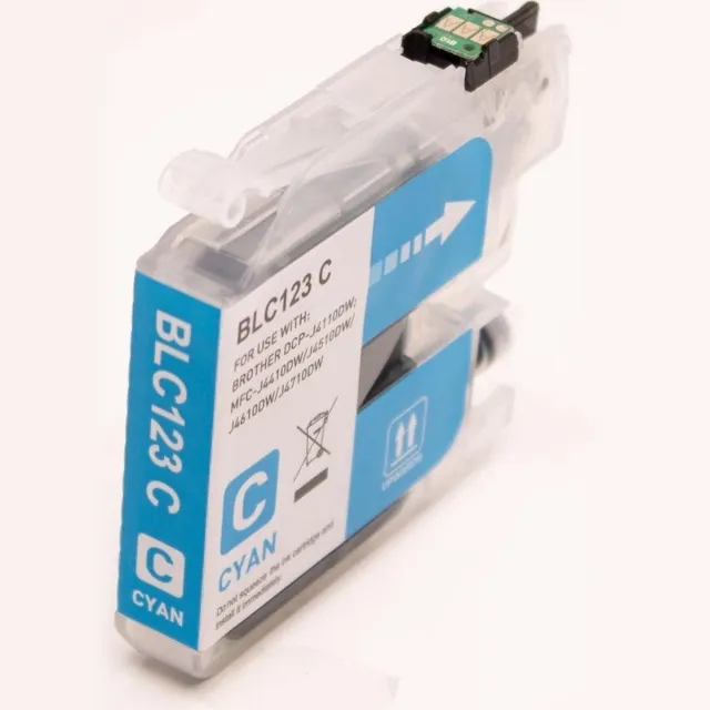 inkmaster Huismerk premium cartridge voor Brother LC 121 LC 123 C XL Cyaan Blauw Brother DCP-J132W, DCP-J172W, DCP-J152W, DCP-J552DW, DCP-J752DW, DCP-J4110DW, MFC-J4410DW, MFC-J4510DW, MFC-J4610DW, MFC-J470DW, MFC-J4710DW, MFC-J650DW