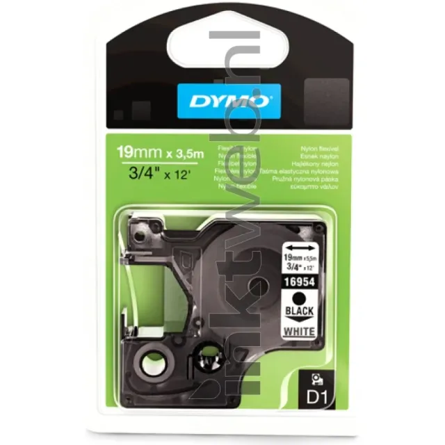 Dymo Labeltape dymo labelmanager d1 nylon 19mm zwart op Wit