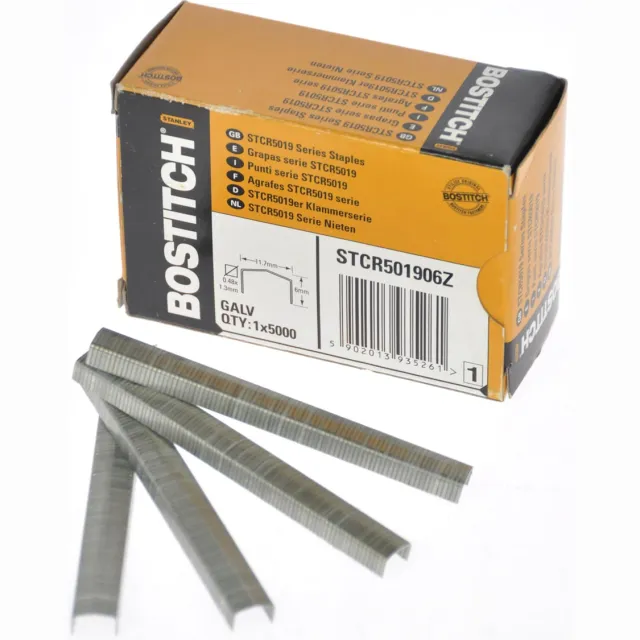 Bostitch nietjes STCR5019, 6 mm, doos van 5.000 nietjes