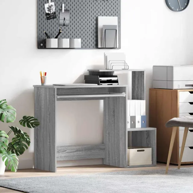 vidaXL Bureau Grijs Sonoma 106 x 41 x 88,5 cm Bewerkt hout, foto 2