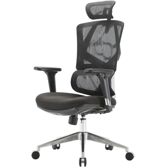 Sihoo bureaustoel bureaustoel ergonomisch, lendensteun hoge rugleuning 3D armleuningen ~ zwart gestoffeerd