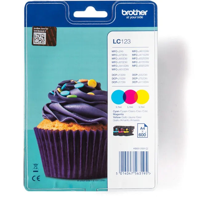 Brother LC-123C/M/Y - Inktcartridge - Cyaan / Magenta / Geel
