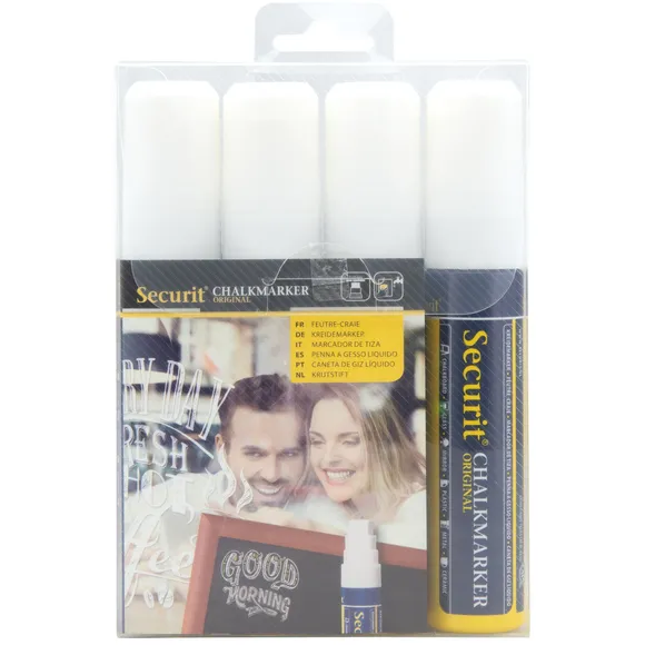 Securit Krijtstift Securit SMA-720 blok wit 7-15mm blister à 4 stuks