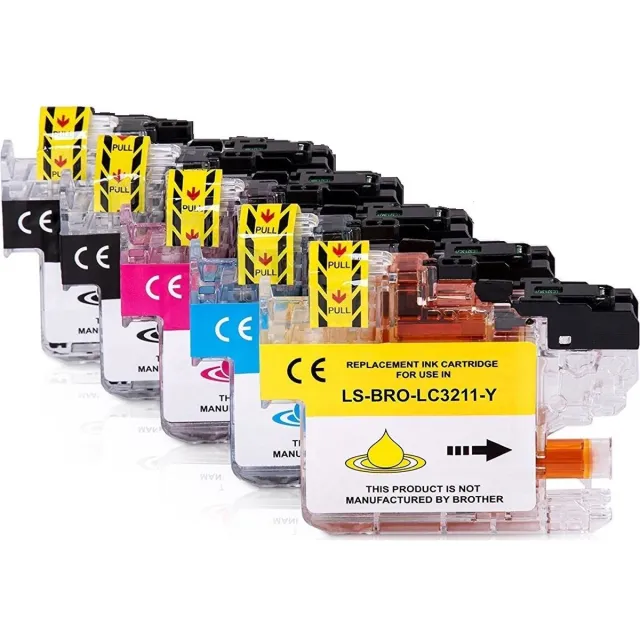 Inktkenners Inktcartridges Geschikt voor Brother LC-3211 | Multipack van 5 stuks Geschikt voor Brother MFC-J491DW, MFC-J497DW, DCP-J572dw, MFC-J890DW, MFC-J895DW, DCP-J772DW, DCP-J774DW zwart, zwart, cyaan, magenta, geel