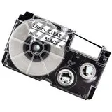 Huismerk Casio XR-12X Labeltape 12mm Zwart op Transparant