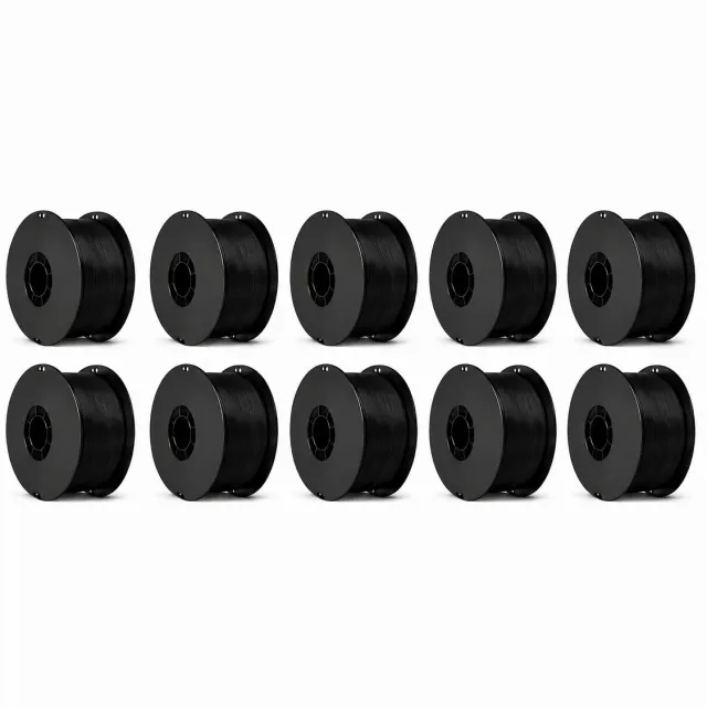 LifeGadgets 10x 1KG Zwarte Filament PLA+ 3D Printer Filament 1.75mm – Hoogwaardig 3D Printing Filament, Extra Sterk en Flexibel, Anti-Warp, Glanzend, Compatibel met FDM Printers, Print Zonder Problemen 10 stuks