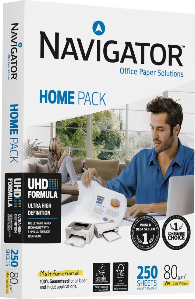 Navigator Home Pack printpapier ft A4,80 g, pak van 250 vel wit