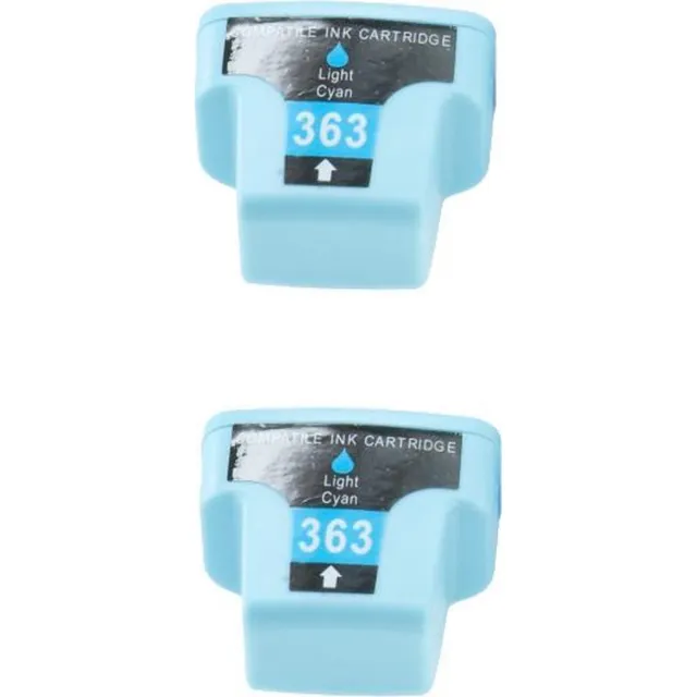 KATRIZ huismerk inkt voor|HP C8774WA(HP363)|Light Cyaan| 18ml - 2stuks Licht Cyaan