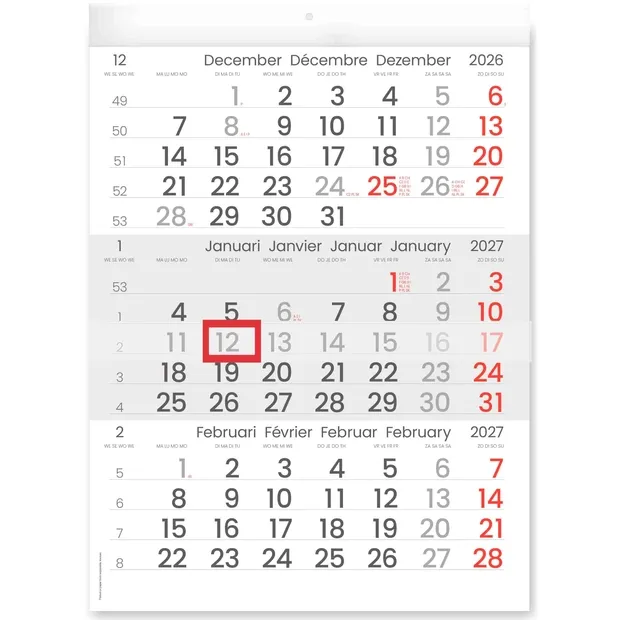 INNI 3-Maandkalender 2027 INNI Manager compact-formaat