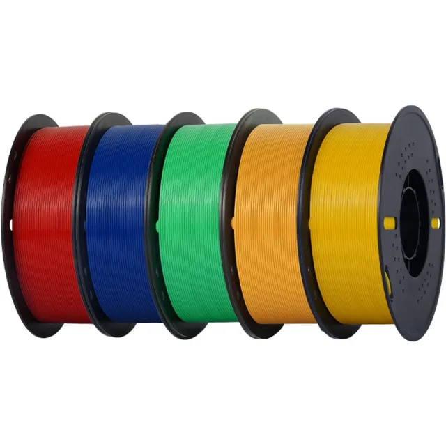 Kingroon Kleurenassortiment PETG Filament 1,75 mm – 5 kg – 5 Rollen van 1 kg – Rood, Donkerblauw, Groen, Oranje & Geel – 3D Printer Filament 5kg - Rood, Donkerblauw, Groen, Oranje, Geel