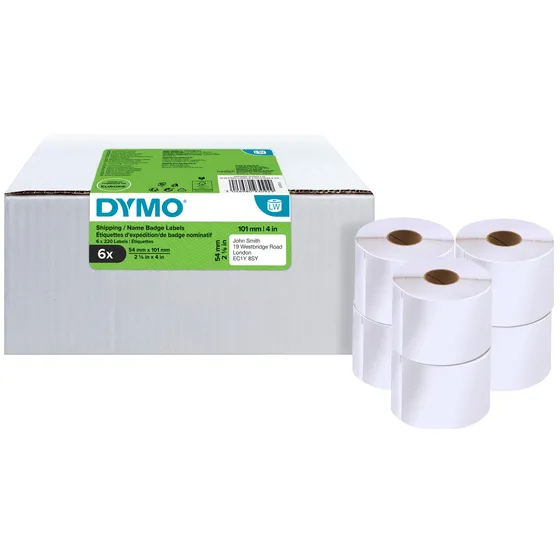Dymo Etiket Dymo LabelWriter naamkaart 54x101mm 6 rollen á 220 stuks wit