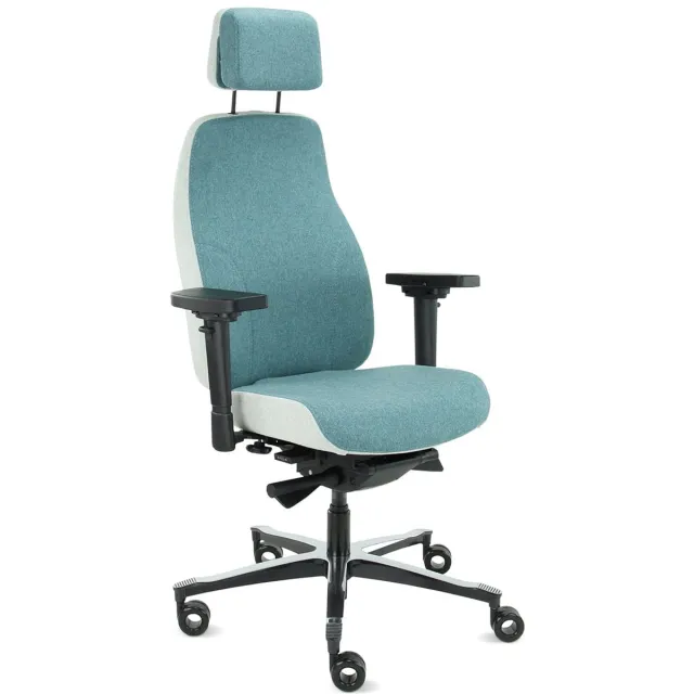 ABC Kantoormeubelen 06Z Elvio – High-End Ergonomische Stoel met hoofdsteun in Grijs