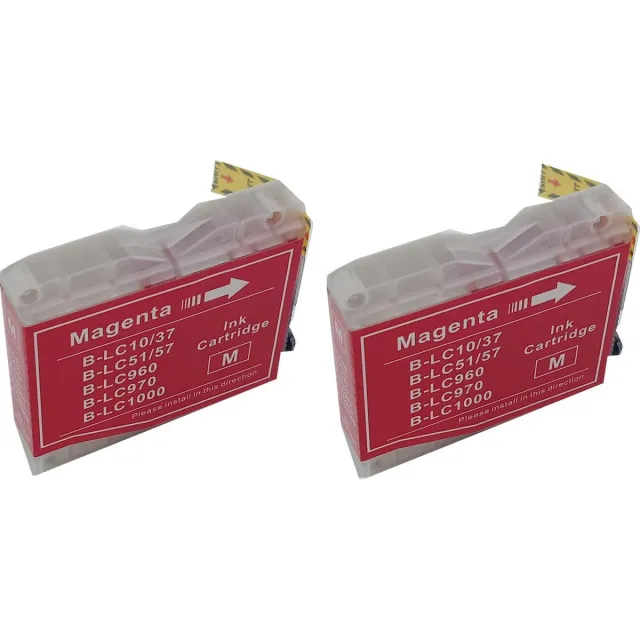 KATRIZ huismerk inkt voor|Brother LC51/LC970/LC1000/37M|12ml | ( 2stuks) Magenta
