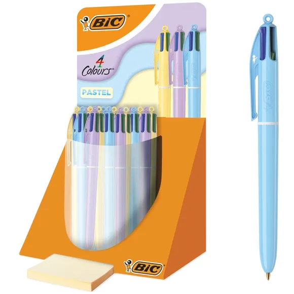 Bic 4-Kleuren balpen Bic pastel assorti display à 30 stuks