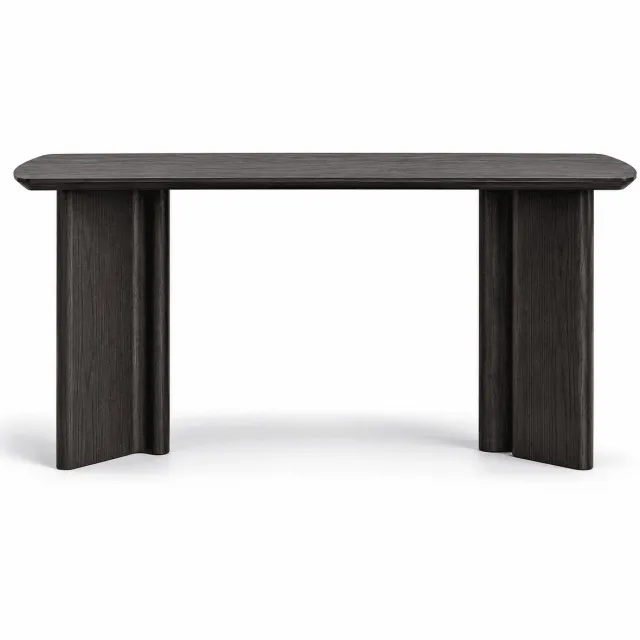 Icon Living Bureau Yuki 015 Deens ovaal 160x60x75 Dark Grey Oak Zwart