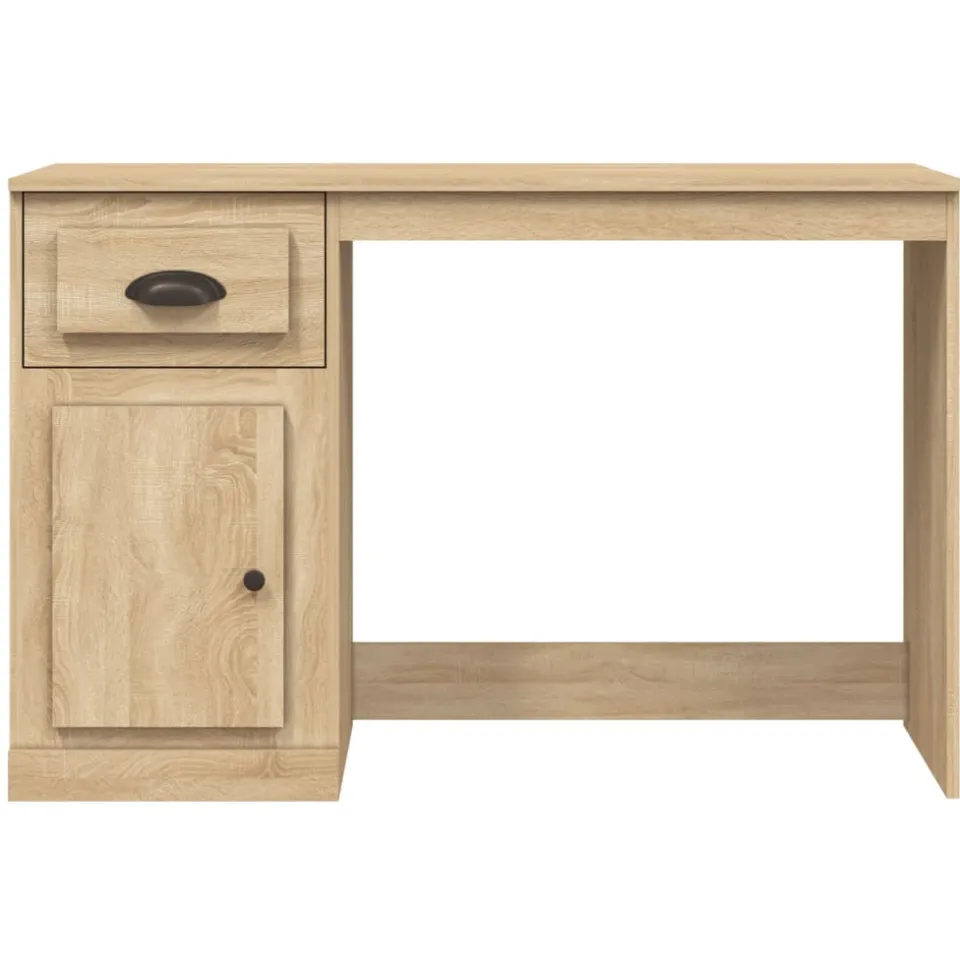 vidaXL Bureau met lade 115x50x75 cm bewerkt hout sonoma eikenkleurig, foto 4