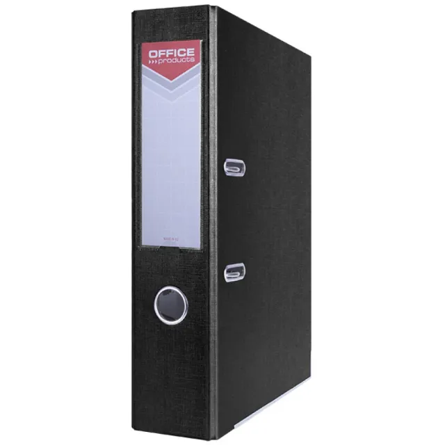 Office Products ordner, voor A4, uit karton, rug van 7,5 cm, zwart grijs