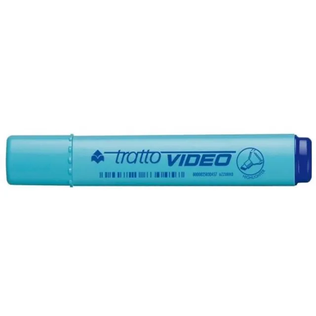 Tratto Video markeerstift 12 stuk(s) Beitelvormige punt Blauw
