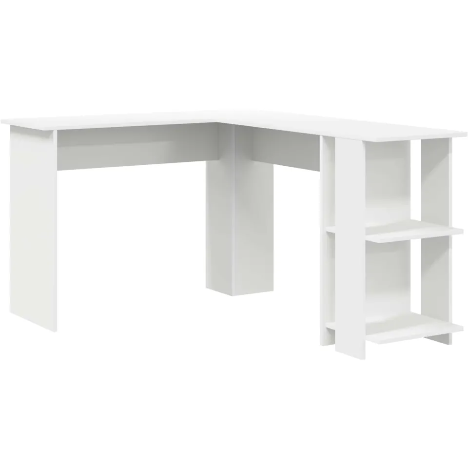 vidaXL Hoekbureau Wit 140 x 113,5 x 75 cm Bewerkt hout, foto 3