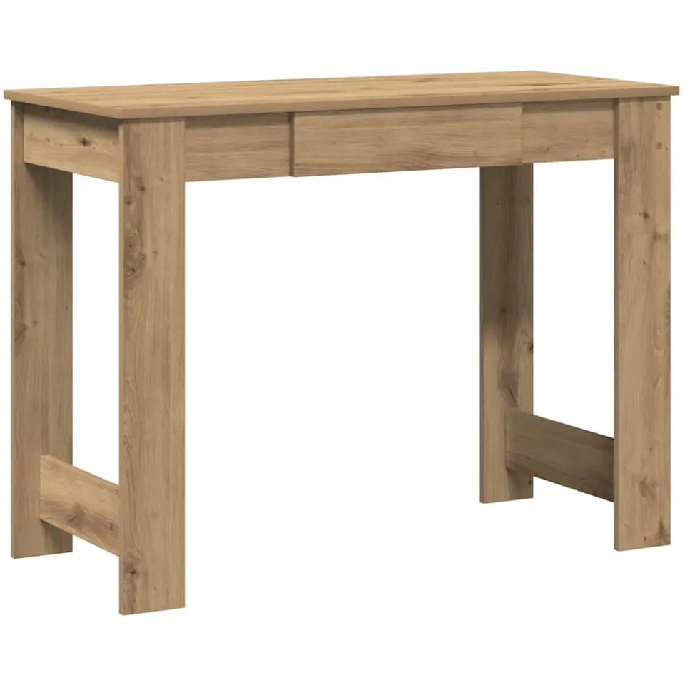 vidaXL Bureau 100x45x75 cm bewerkt hout artisanaal eikenkleur, foto 3