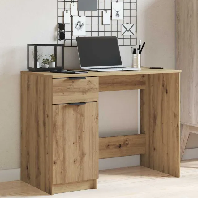 vidaXL Bureau 100x50x75 cm bewerkt hout artisanaal eikenkleur, foto 2
