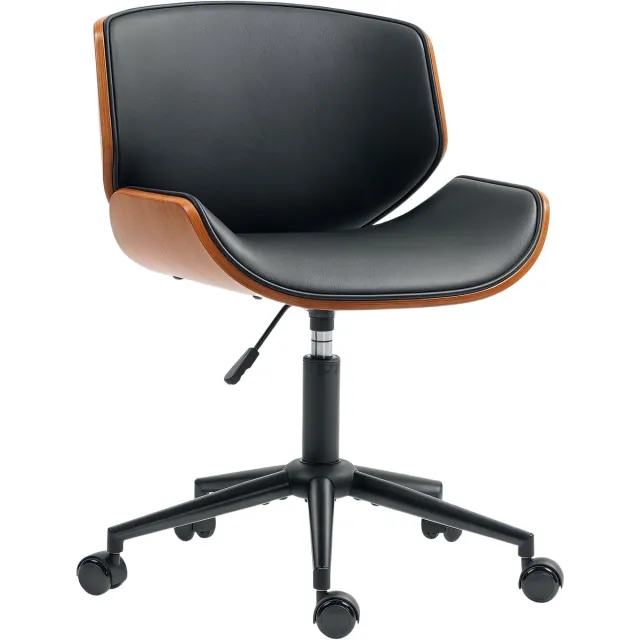 Homcom Bureaustoel-PU-52x54x84cm-Zwart