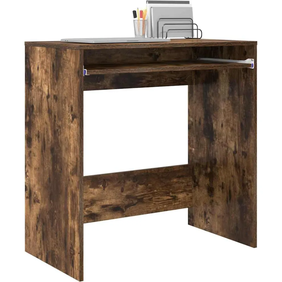 vidaXL Bureau Gerookt eiken 77,5 x 43 x 79 cm Bewerkt hout Bruin