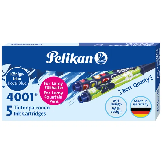 Pelikan Inktpatroon Pelikan 4001 voor Lamy vulpen blauw doosje à 5 stuks