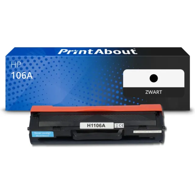 PrintAbout huismerk Toner 106A (W1106A) Zwart Geschikt voor HP