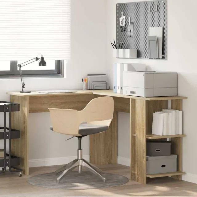 vidaXL Hoekbureau Sonoma Eiken 140 x 113,5 x 75 cm Bewerkt hout, foto 2