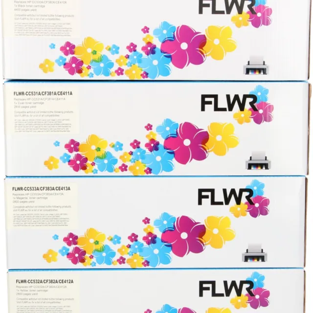 FLWR Toner / 305A / 4-pack Zwart en Kleur - Geschikt voor HP