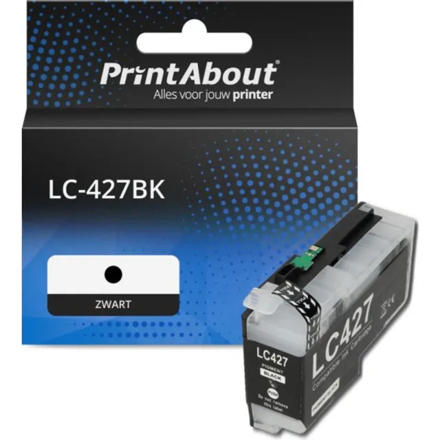 PrintAbout huismerk Inktcartridge LC-427BK Zwart geschikt voor Brother