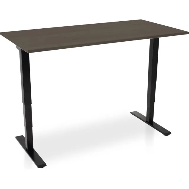 Multi Ratio Zit-sta bureau elektrisch verstelbaar - MRC COMFORT NEN-EN 527 | 180 x 80 cm | frame zwart - blad bruin eiken | 130 cm hoog | 100KG draagvermogen Zwart frame