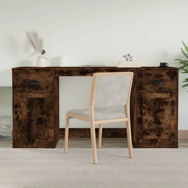 vidaXL Bureau met kast bewerkt hout gerookt eikenkleurig, foto 2