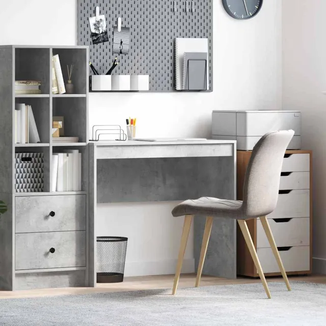 vidaXL Bureau Beton Grijs 90 x 40 x 76 cm, foto 2