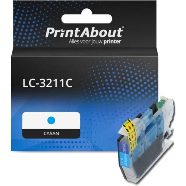 PrintAbout Huismerk Brother LC-3211C Inktcartridge Cyaan Hoge capaciteit