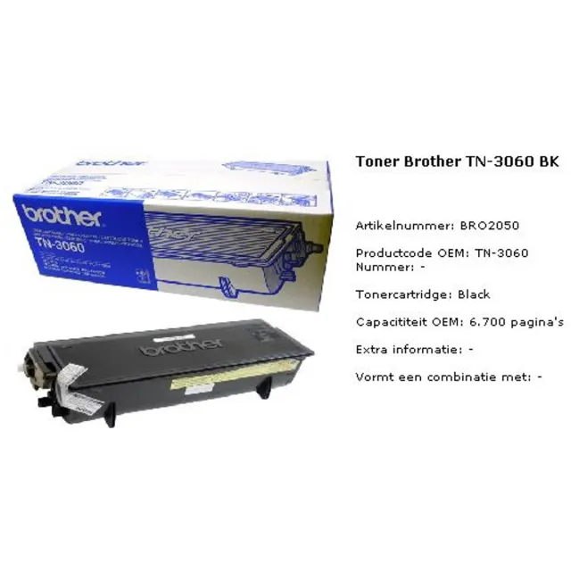 Brother TN-3060 Tonercartridge - Zwart