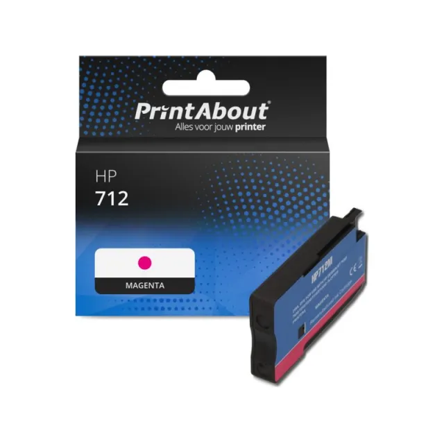 PrintAbout huismerk Inktcartridge 712 (3ED68A) Magenta Geschikt voor HP