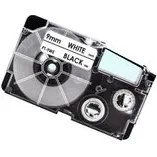 Huismerk Casio XR-9WE Labeltape 9mm Zwart op Wit