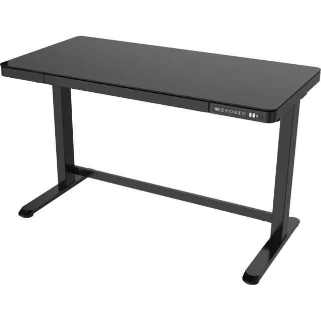 OrangeLabel by Euroseats zit/sta bureau / 2x USB / zwarte uitvoering inclusief zwart glazen top. zwart glas