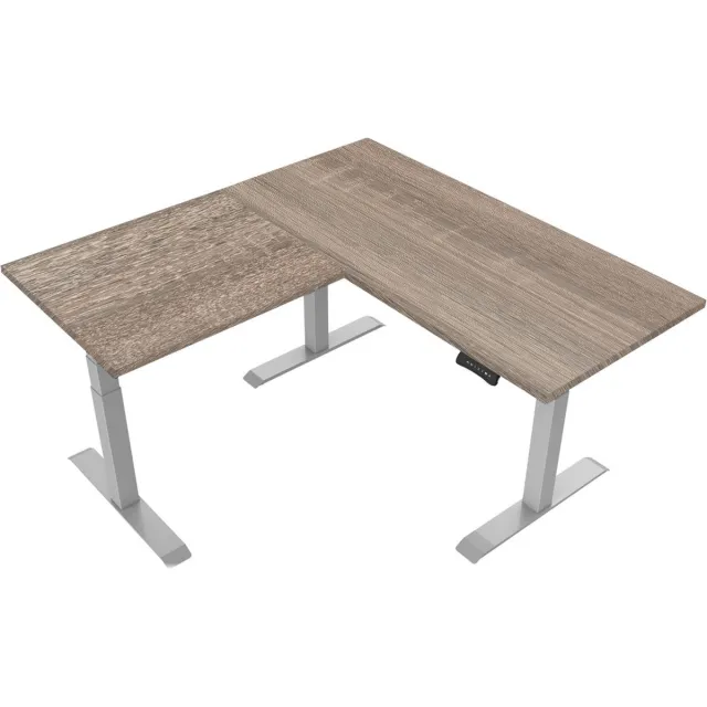 Euroseats Elektrisch verstelbaar bureau Robson eik - Hoek zit-sta frame grijs Houtlook