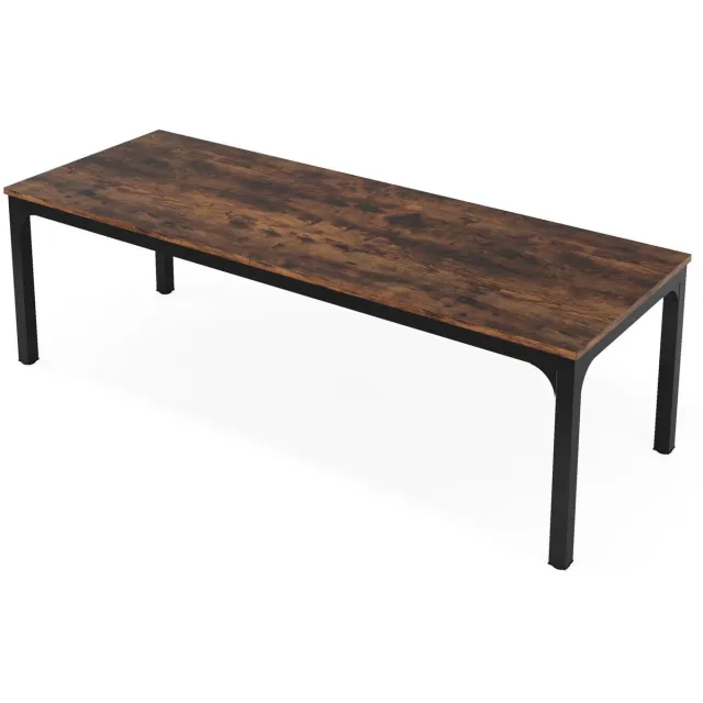 DeltaMerch Bureau - Bureautafel - Computerbureau - Groot werkoppervlak - 200x70x75cm - Industriële uitstraling - Houtlook - Bruin Donker bruin