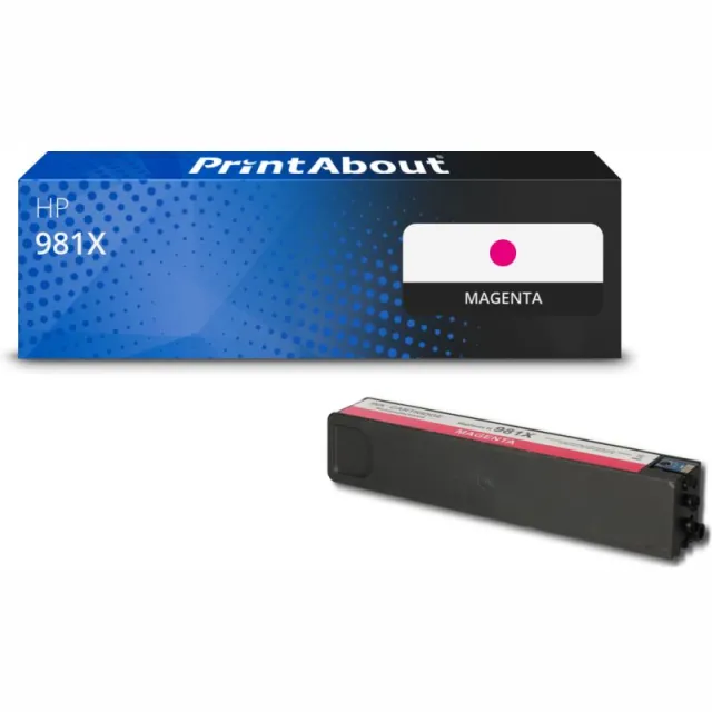 PrintAbout huismerk Inktcartridge 981X (L0R10A) Magenta Hoge capaciteit Geschikt voor HP