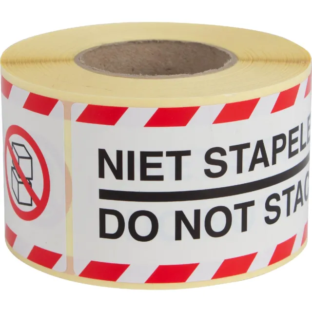rillprint etiketten Niet stapelen, ft 46 x 125 mm, rol van 250 stuks wit