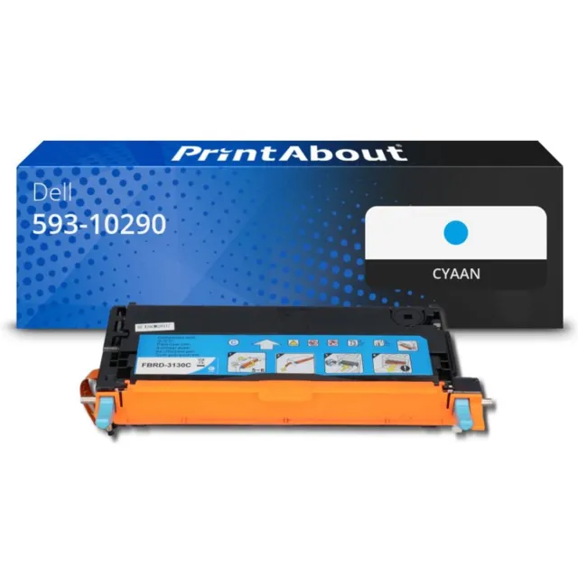 PrintAbout Alternatief voor de Dell 593-10290 / cyaan