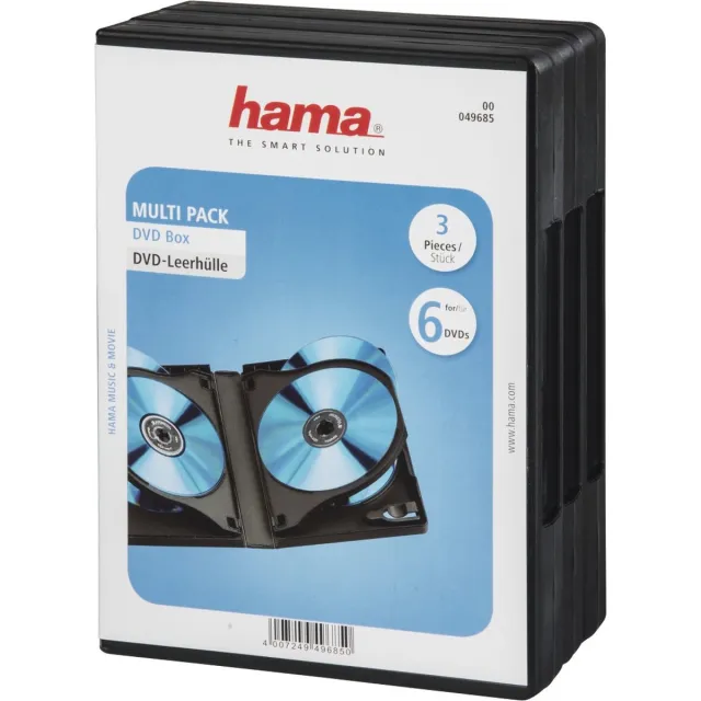 Hama Dvd 6-Box 3-Pack Zwart