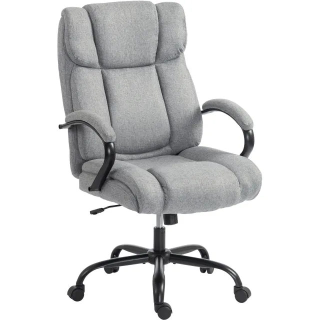 Vinona Ergonomische bureaustoel - Met wipfunctie - In hoogte verstelbaar - 72,5 x 80 x 110-118 cm - Lichtgrijs