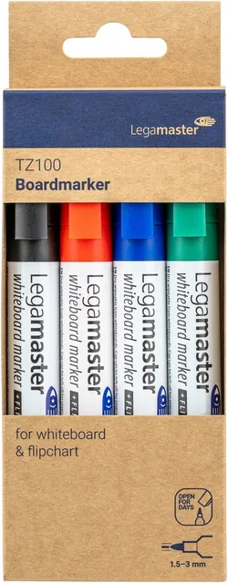 Legamaster Whiteboardmarker Legamaster TZ 100 rond 1.5-3mm assorti blister à 4st